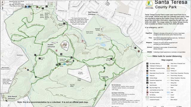 Santa Teresa Park Wide Trails Map